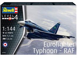 Discover the Eurofighter Typhoon in its miniature form with Revell's accurate 1:144 scale model kit. With 63 carefully crafted parts, a length of 111 mm, a height of 37 mm and a wingspan of 76 mm, this model is ideal for experienced model builders (level 4). The Eurofighter Typhoon represents the latest generation of high-performance multi-role combat aircraft and impresses in our model kit with finely textured surfaces, a detailed cockpit, elaborate landing gear and two ASRAAM guided missiles especially for the RAF version. The included decal allows an authentic representation of the RAF versions of the Typhoon.