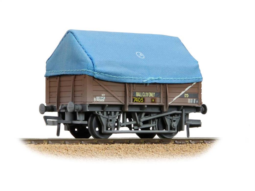 Bachmann OO 33-085C BR 5 Plank China Clay Wagon with Hood Bauxite Brown Weathered