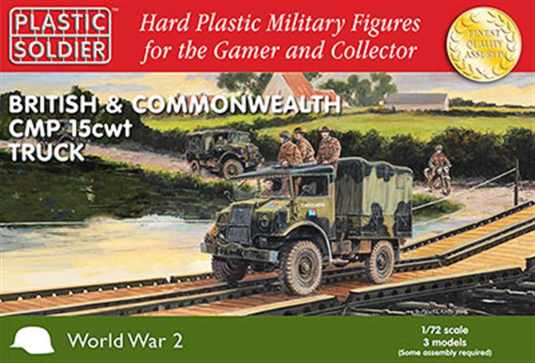 Plastic Soldier 1/72 WW2V20024 CMP 15cwt Trucks 3 Per Box