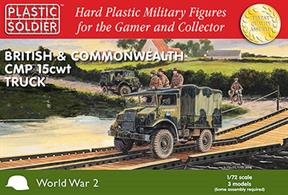 The new tooling of the CMP 15cwt truck by plastic soldier contains 3 ready to assemble trucks.