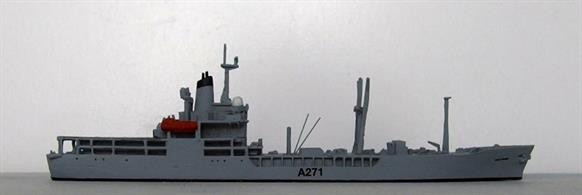 RFA Gold Rover has now docked at Antics in the form of a 1/1250 scale, fully finished and painted collector's model. The sistership, RFA Black Rover (Alk323) is also available from Antics