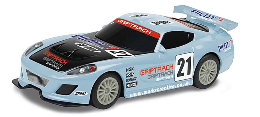 Scalextric  C3472 GT Lightning Blue Solo Slot Car