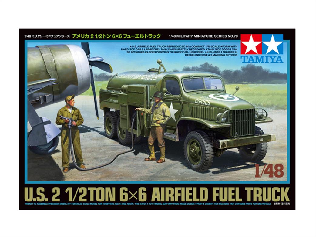 Tamiya 1/48 32579 U.S. 2.1/2 Ton 6X6 Airfield Fuel Truck Plastic Kit