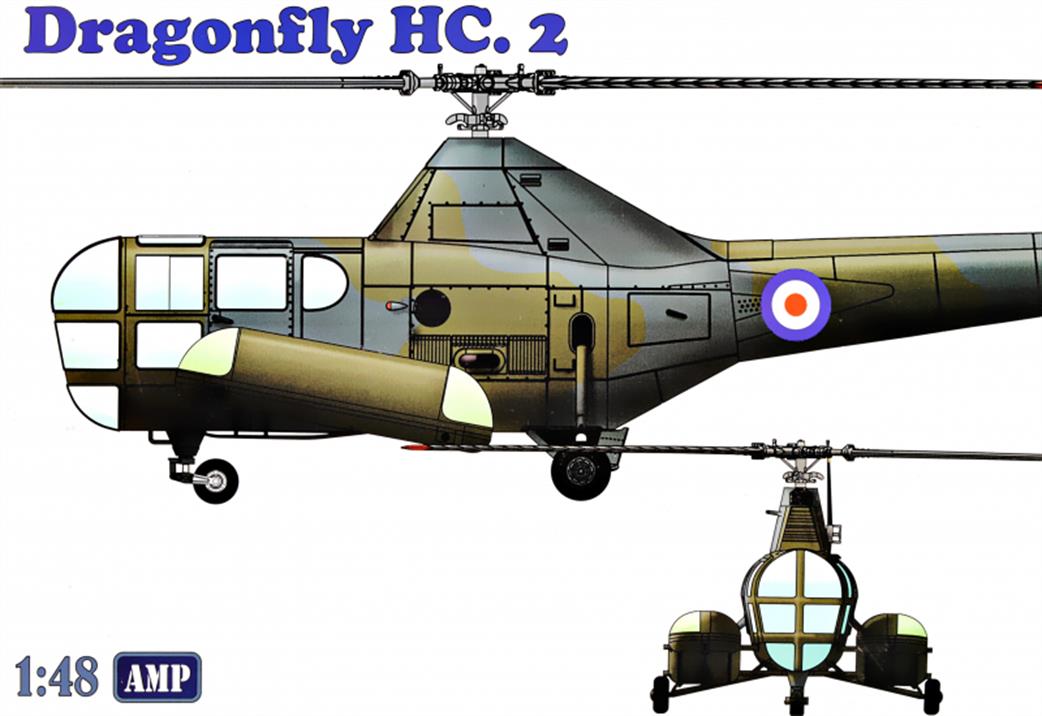 AMP 1/48 48003 Westland Dragonfly HC2 Plastic Helicopter Kit