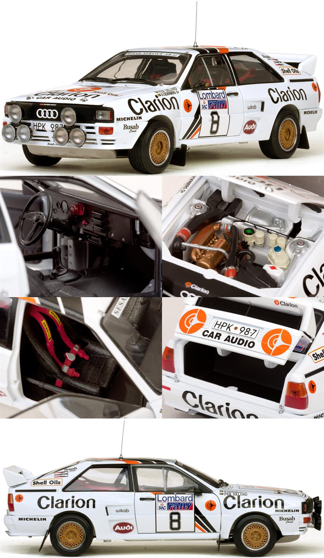 Sunstar/Chrono 1/18 4242 Audi Quattro A2 No.8 P Eklund & P Cederberg RAC Rally 1985
