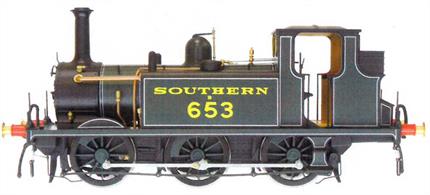 2022 announced batch of ex-LB&amp;SCR Terriers.Model of Southern Railway ex-LBSCR class A1X Terrier B653 finished in Southern lined green livery.