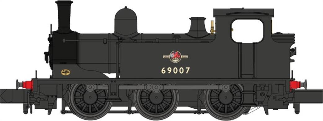 Dapol N 2S-072-006 J72 69007 BR Black Late Crest