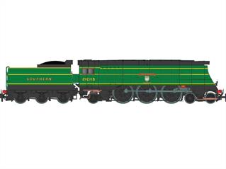 Expected spring 2020A new model of the Bulleid West Country and Battle of Britain class light pacific type locomotives in the original streamlined form.Model finished as Southern Railway 21C133 Okehampton in malachite green livery.Era 3. DCC Ready, Next18 decoder.