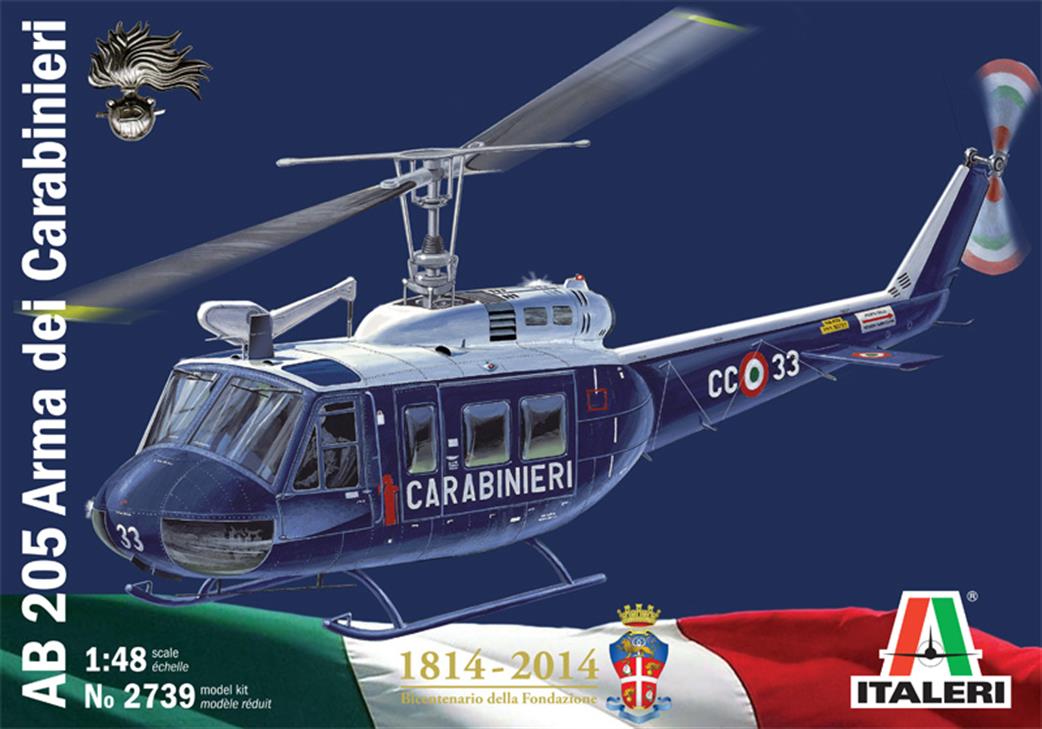 Italeri 1/48 2739 AB205 Carabinieri Helicopter Kit
