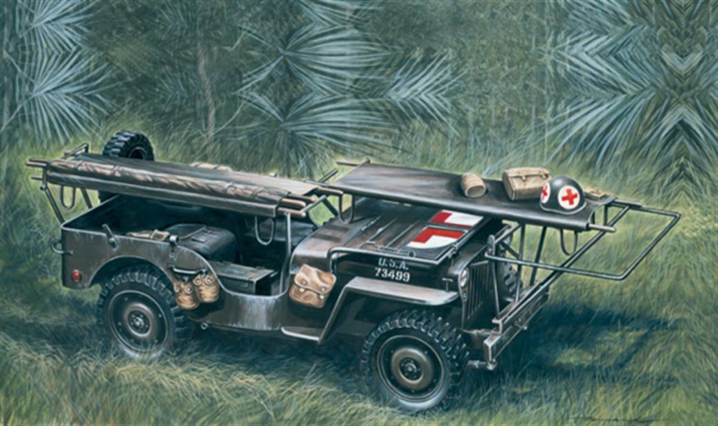 Italeri 1/35 326 1/4 Ton 4x4 Ambulance Jeep Kit WW2 D Day
