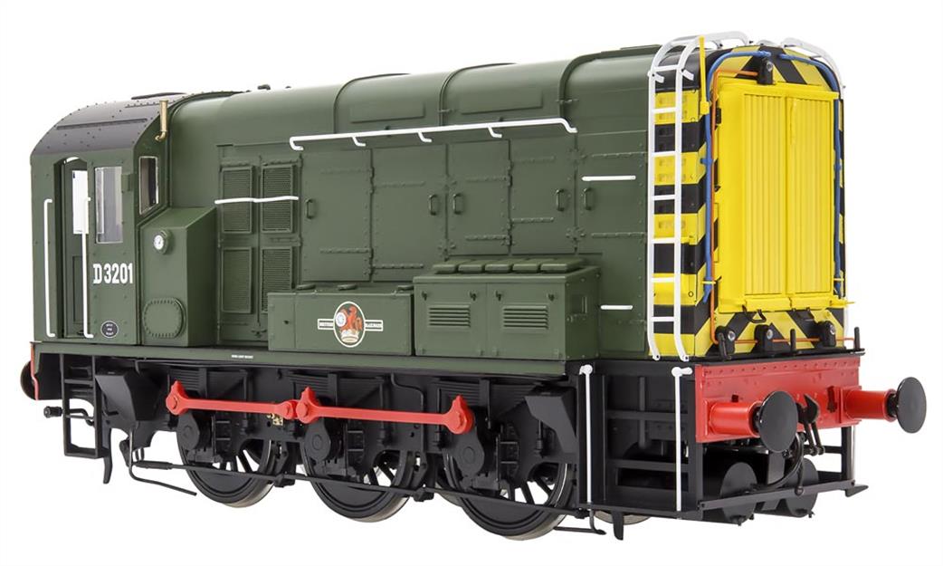 Dapol O Gauge 7D-008-019S BR D3201 Class 08 Shunter BR Green With Wasp Stripes DCC & Sound Fitted