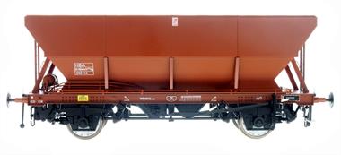 Production planned for spring/summer 2022.A detailed model of the BR HBA type air braked coal hopper wagons intended to replace the 1950s 21 ton hopper wagons in domestic and industrial coal distribution service. Serving smaller consumers HEA wagons would often be delivered by Air Brake Network and Speedlink Distribution train services mixed in with the open wagons, vans and ferry wagons.Model finished as BR HBA wagon 360114 with the original spring and suspension arrangement in BR freight wagon brown livery.