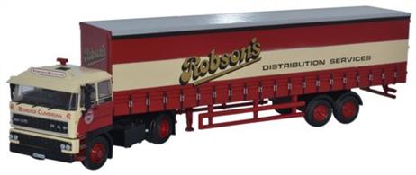 Oxford Diecast 1/76 DAF 2800 40ft Curtainside Robsons 76D28001DAF2800 40ft Curtainside Robsons