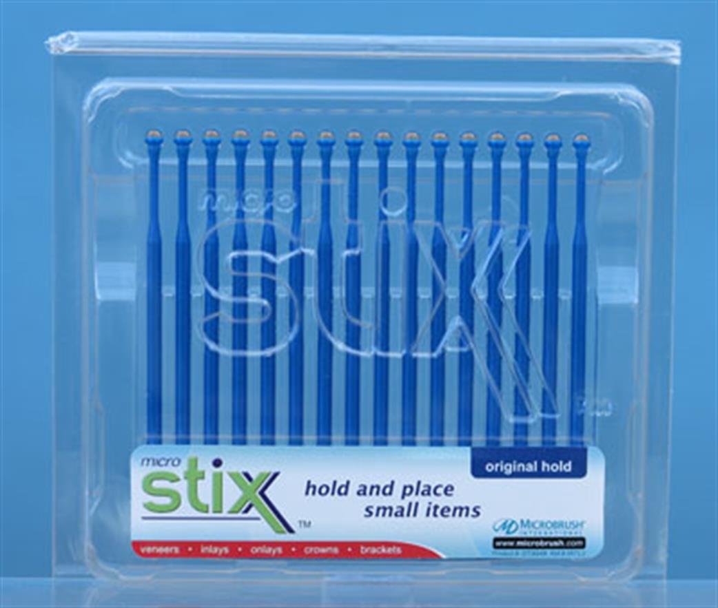 Microbrush  A45721 Microstix Original Hold Blue Pick Ups Pack of 16
