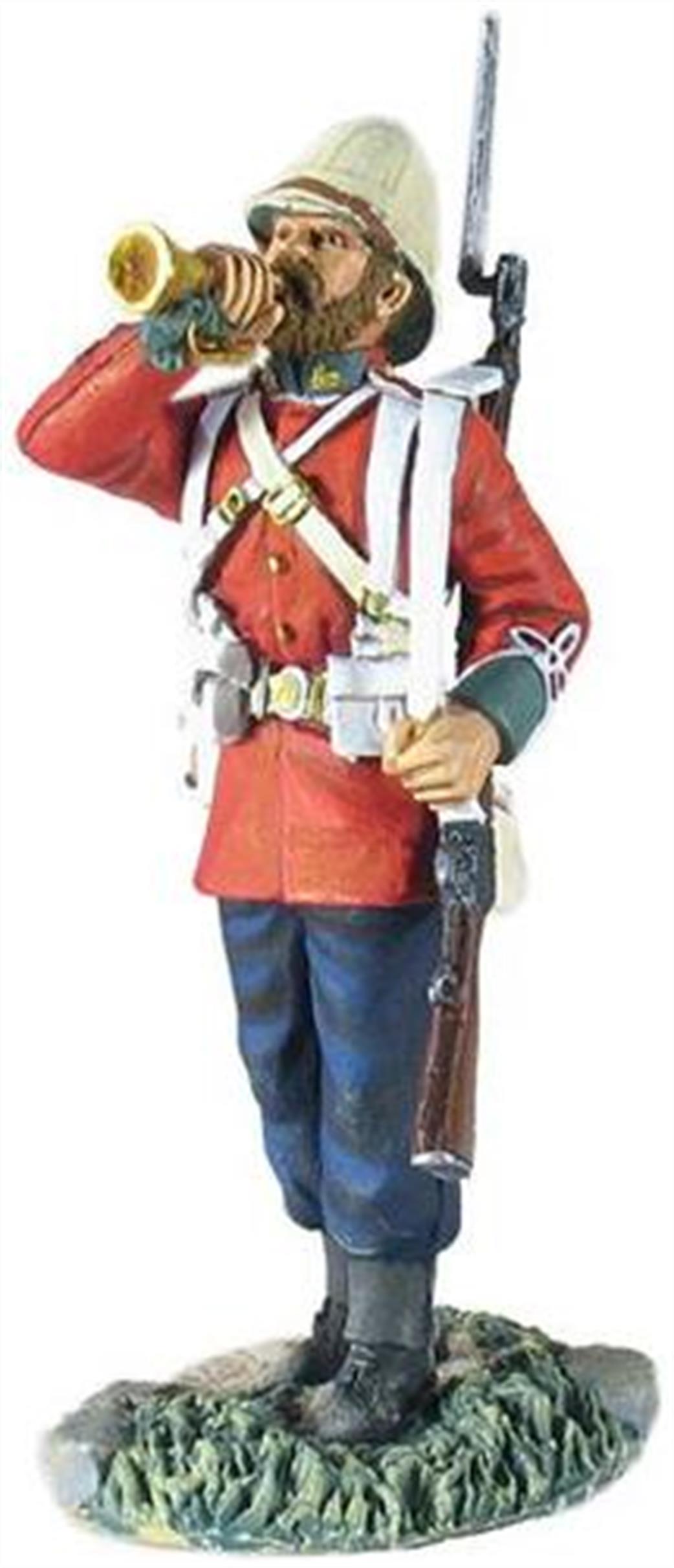 WBritain 1/30 20145 British 24th Regiment of Foot Bugler Standing Metal Zulu War Figure