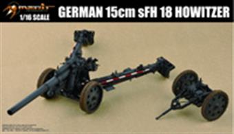 Merit International 61603 1/16 Scale German 15cm sfh 18 HowitzerComprehensive model kit of a German 15cm sfh 18 Howitzer.Adhesive and paints are required