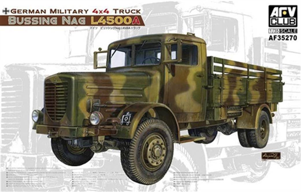 AFV Club 1/35 AF35270 German Military 4x4 Truck Bussing Nag L4500A Truck Kit