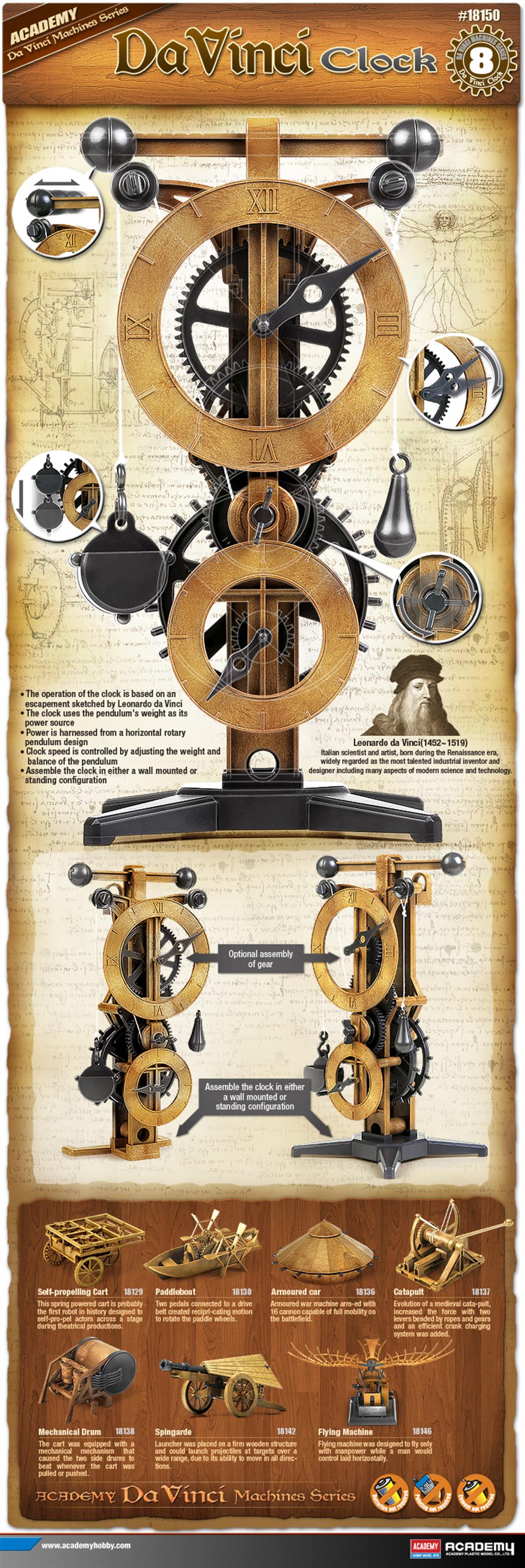 Academy  18150 Da Vinci Clock Kit