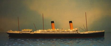 A 1/1250 scale model of RMS Oceanic by Albatros S. M. AL163For a short time, this class of ships were the largest liners in the world. but then the four-funnel liners appeared...