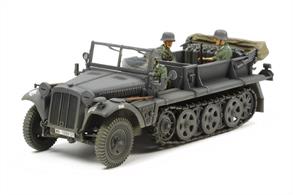 This 37016 is a collaborative 1/35th scale model kit brought to you by Tamiya and Italeri. This release in the exciting Tamiya-Italeri collaboration series is a model of the Sd.Kfz. 10, featuring new and re-designed parts and accompanied by Tamiya figures, accessories and decals. The 1-ton Sd.Kfz. 10 was one of the lightest-weight half-track vehicles in use during WWII, and saw extensive use by German forces in a variety of situations. 15,000-plus Sd.Kfz. 10s were manufactured and dispatched to the Eastern Front, North Africa, and a range of locations.