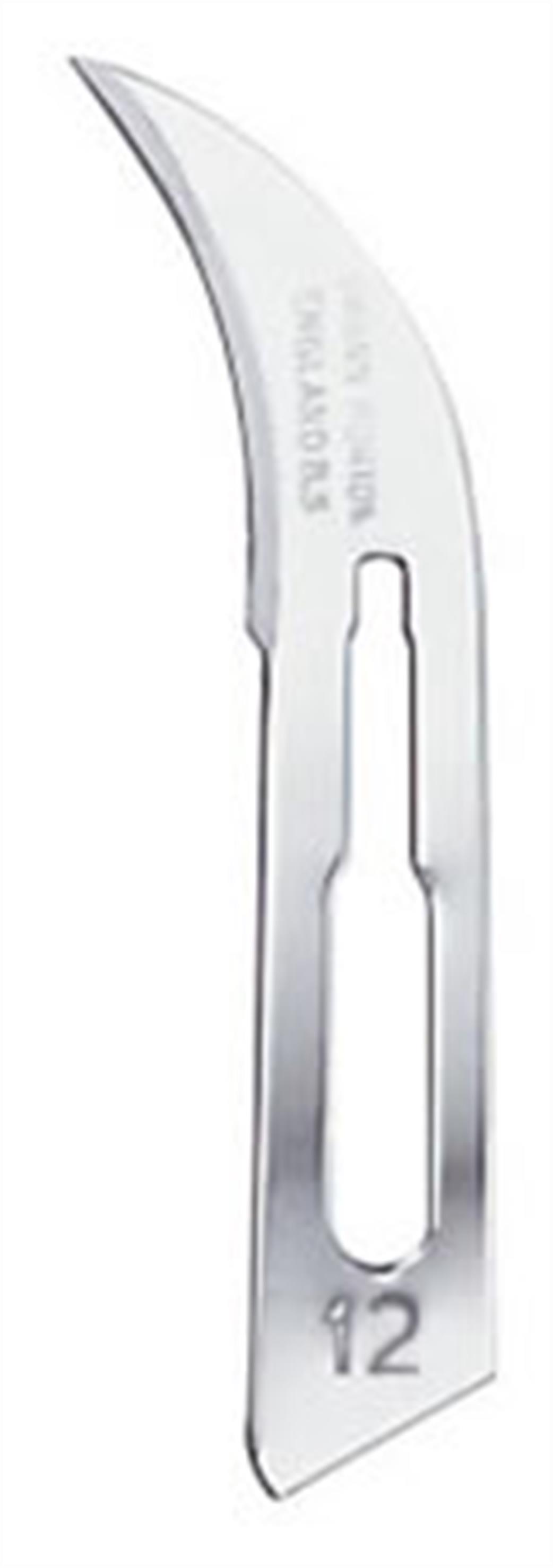 Swann Morton 0104 Number 12 Hooked Scalpel Blade Pack of 5 for No.3 Handle