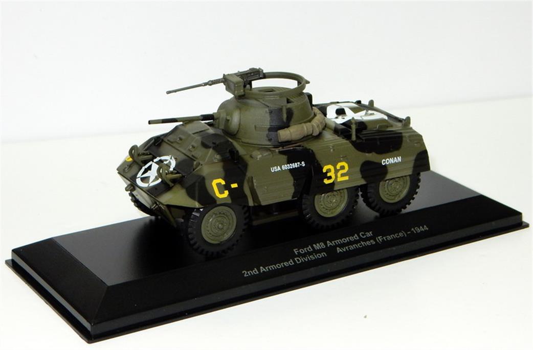 Altaya 1/43 EX09 US Army Ford M8 Armoured Car Model