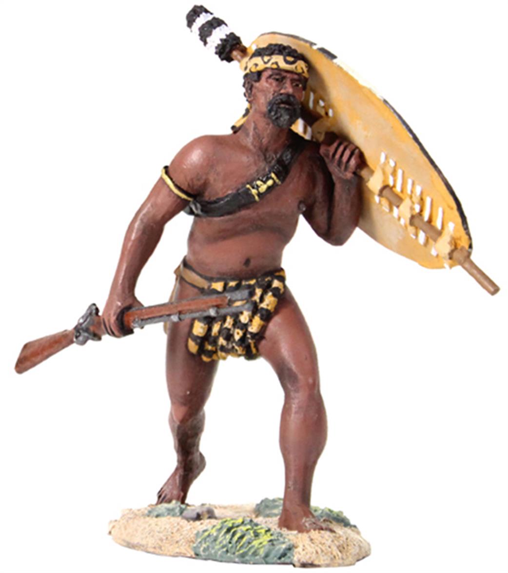 WBritain 1/30 20153 Zulu Warrior Advancing with Rifle at Trail Figure