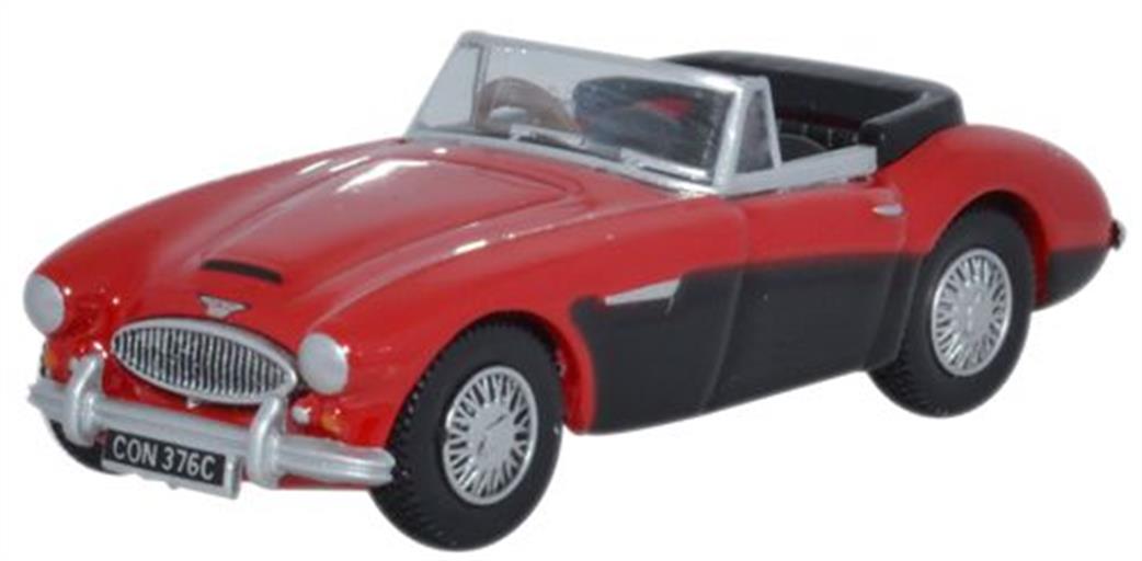 Oxford Diecast 1/76 76AH3002 Austin Healey 3000 Colorado Red & Black