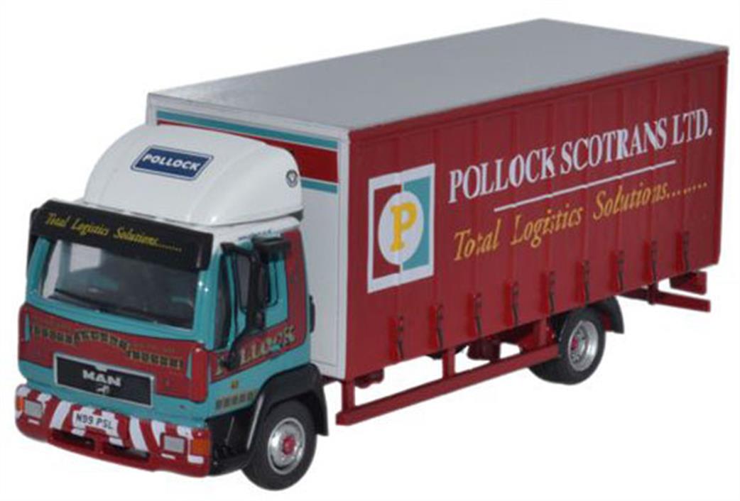 Oxford Diecast 1/76 76MAN001 Man L2000 Curtainside Pollock