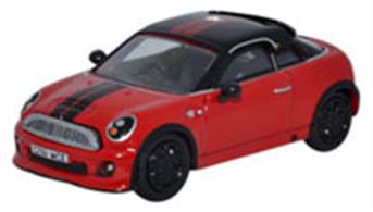 Oxford Diecast 1/76 Mini Coupe Pepper Chilli Red/Black 76MC003Mini Coupe Pepper Chilli Red/Black