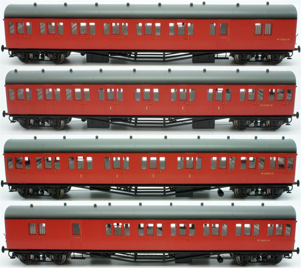 Dapol Lionheart Trains O Gauge LHT-623 BR(W) Birmingham Division 4 coach suburban Set 52 Crimson