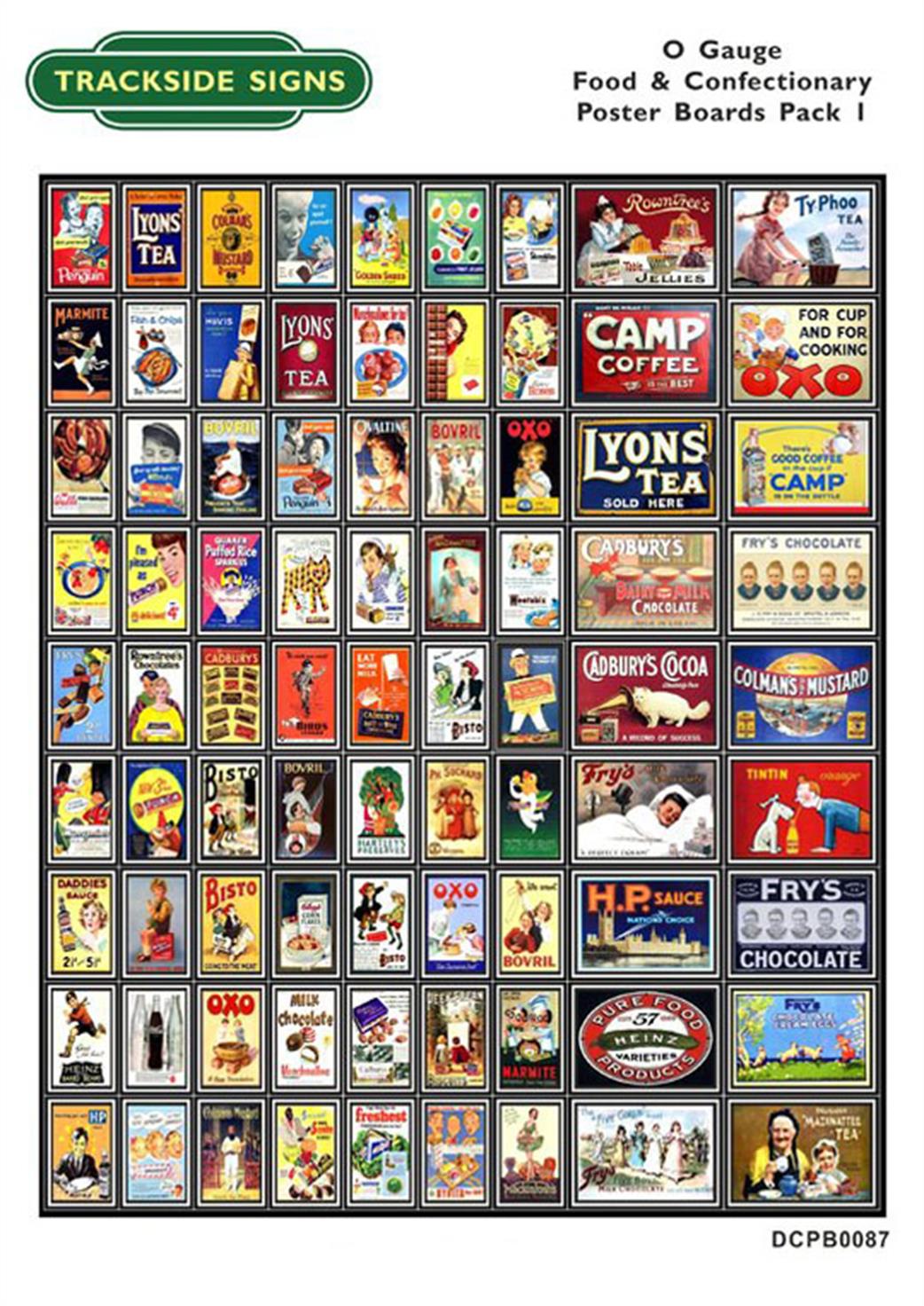 Trackside Signs DCPB0087 Food & Confectionary Poster Boards Pack 1 O Gauge