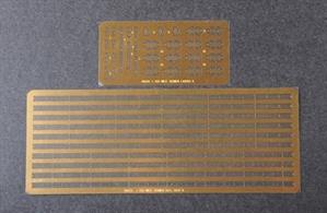 Etched brass handrails and ladders detailing pack for 1:350 scale ship models.