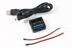 Micro dual charger for 1S Hubsan type LiPo batteries.USB type.