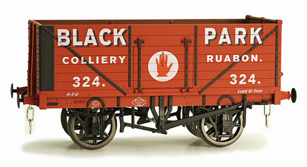 Dapol O Gauge 7F-071-038 Black Park Ruabon 328 7 Plank Open Coal Wagon RTR