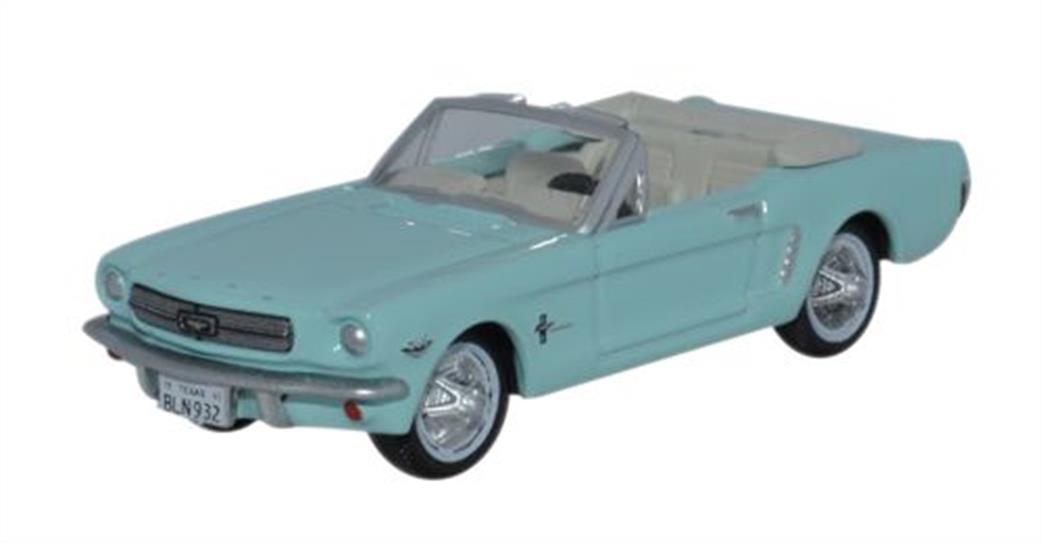 Oxford Diecast 1/87 87MU65002 1965 Ford Mustang Convertible Tropical Turquoise