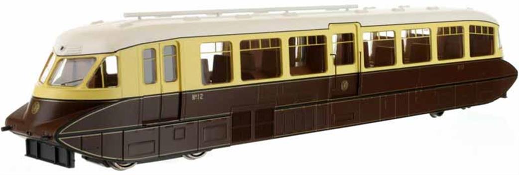 Dapol OO 4D-011-005 GWR Streamlined Diesel Railcar 12 Chocolate & Cream with Valences