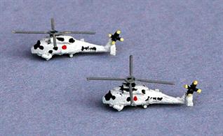 Two helicopters for modern Japanese warships.
