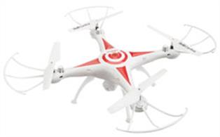 The robust quadrocopter "GO! VIDEO" is equipped with an advanced 6-axis gyro that allows you to easily take off and capture stunning aerial shots. With a length of 325 mm, a width of 325 mm, a height of 100 mm and a rotor diameter of 135 mm, the quadcopter is perfect for outdoor use. The "GO! VIDEO" has all the features that are a must-have these days, including different speed settings, a flip function, headless mode and precise 4CH GHz remote control. The powerful LiPo battery is replaceable and can be conveniently charged with the included USB charger.Length:325 mm Width:325 mm Height:100 mm Rotor Diameter:135 mm