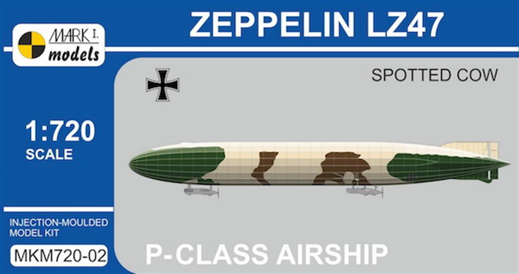 Mark I Models 1/720 MKM720-02 Zeppelin LZ47 P Class Airship Spotted Cow Model