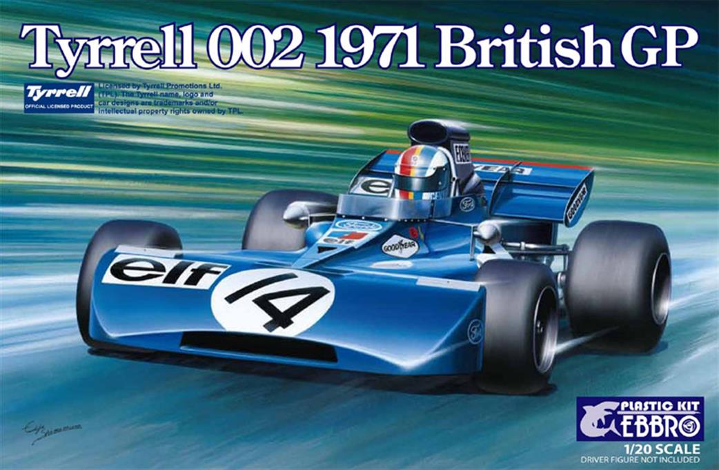 Ebbro E008 Tyrrell 002 F1 Car kit 1971 British GP 1/20