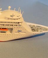 CM-KR447 a 1/1250th scale diecast ship model of the Arcadia III operated by P &amp; O Cruises. Originally built for Sitmar she has since carried the names Ocean Village, Pacific Pearl and now cruises from Tilbury as Columbus operated by Cruise and Maritime Voyages.&nbsp;