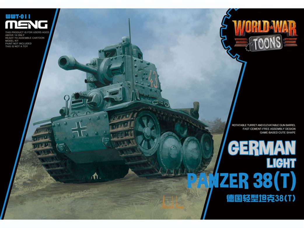 Meng  WWT-011 World War Toon German Light Panzer 38t Tank Kit