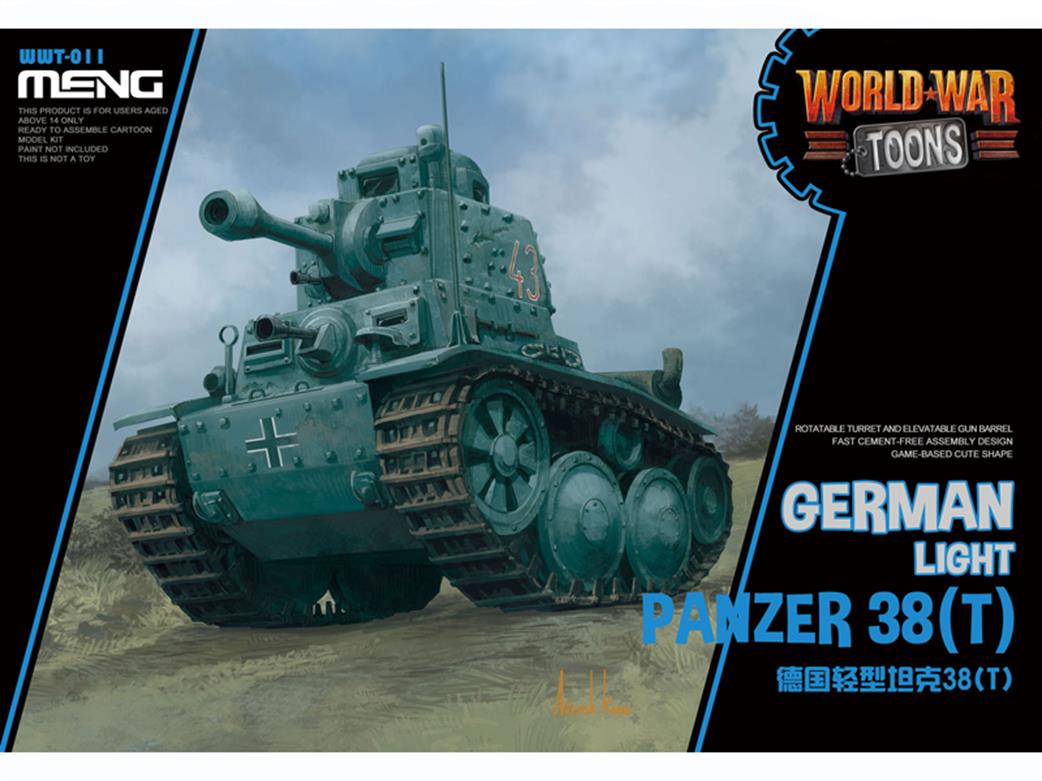 Meng WWT-011 World War Toon German Light Panzer 38t Tank Kit