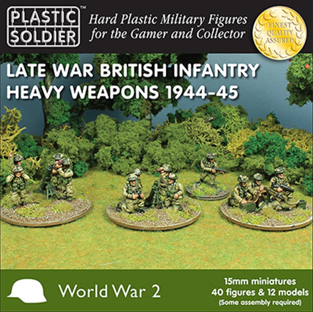Plastic Soldier 15mm WW2015010 Late War British Infantry Heavy Weapons 1944-45 Figure Set