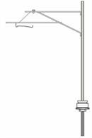Peco LC-110 OO Gauge Single Catenary Mast with Wire Support Registration Arm.Single UK pattern overhead electrification mast.