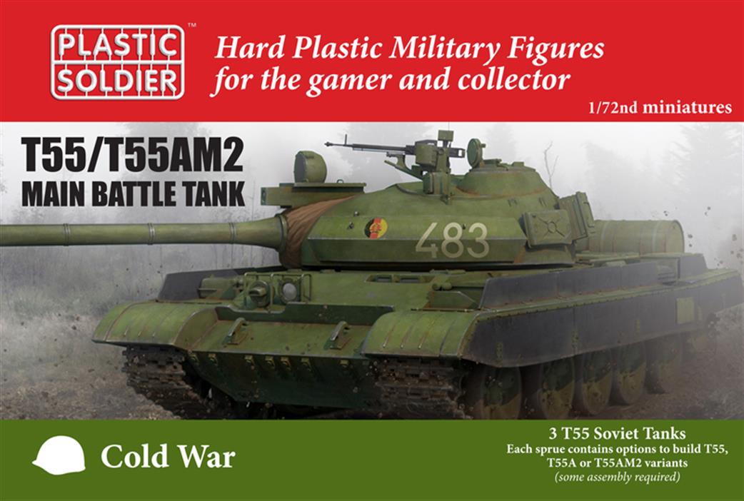 Plastic Soldier 1/72 MODV20001 T55/T55AM2 Main Battle Tank Pack of 3