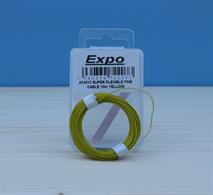 Very fine yellow insulated cableSuper flexible very fine cable ideal for use in Model Railway Locomotives, Carriages, Buildings etc.5 strands 0.10mm. Rated 0.5amp, 500v