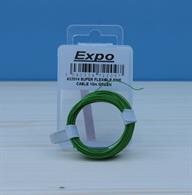 Very fine green insulated cableSuper flexible very fine cable ideal for use in Model Railway Locomotives, Carriages, Buildings etc.5 strands 0.10mm. Rated 0.5amp, 500v