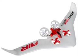 Fascinating model providing the flight characteristics of either a flying wing or a drone - it's a blast to fly! The Blade® Inductrix® Switch Air expands on the popular Inductrix Switch hovercraft's versatility, going from quadcopter to flying wing literally in a snap. 